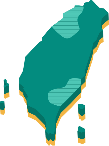 3d vector map of Taiwan