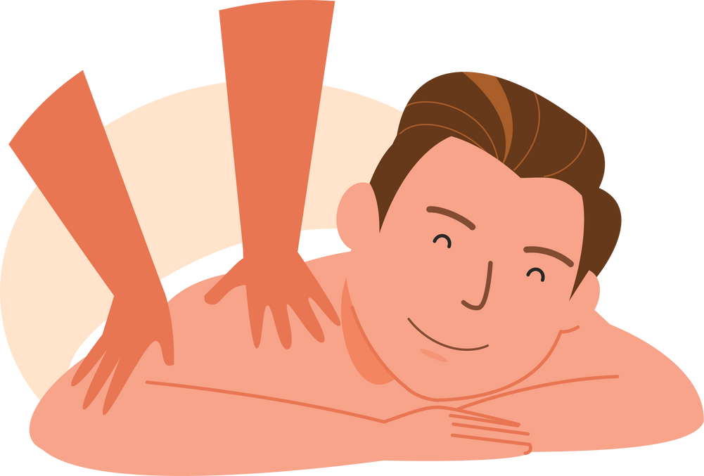 Man Relaxing Massage Spa